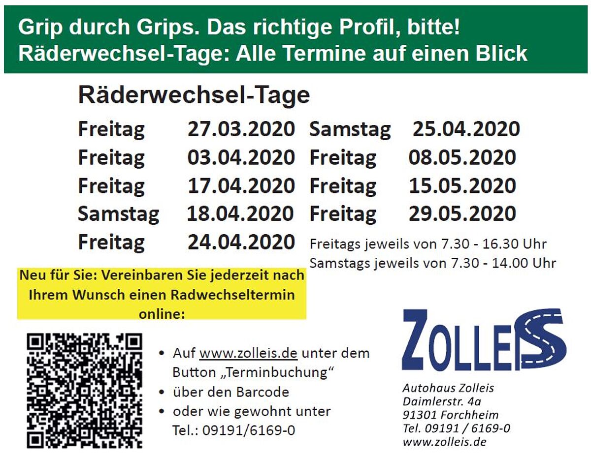 UNSERE RADWECHSELTAGE FÜR DEN HERBST 2019